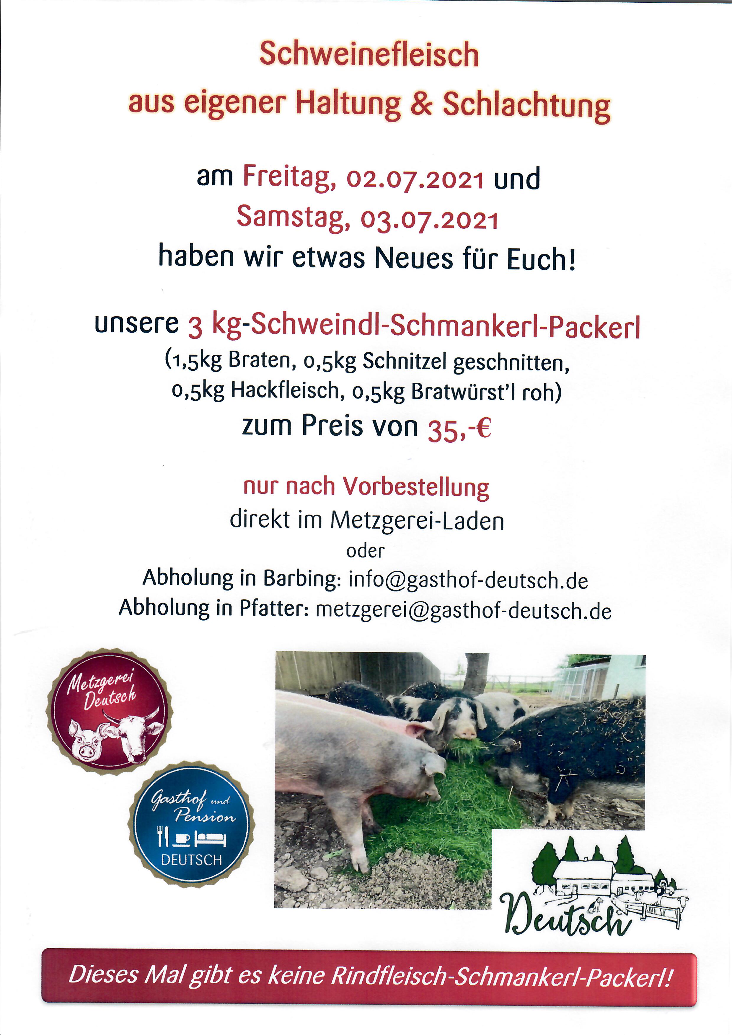 Schweindl-Schmankerl-Packerl Juli 2021